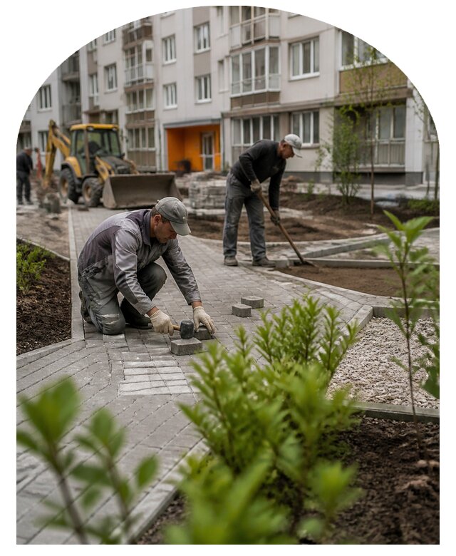 Благоустройство двора многоквартирного дома в Наро-Фоминске